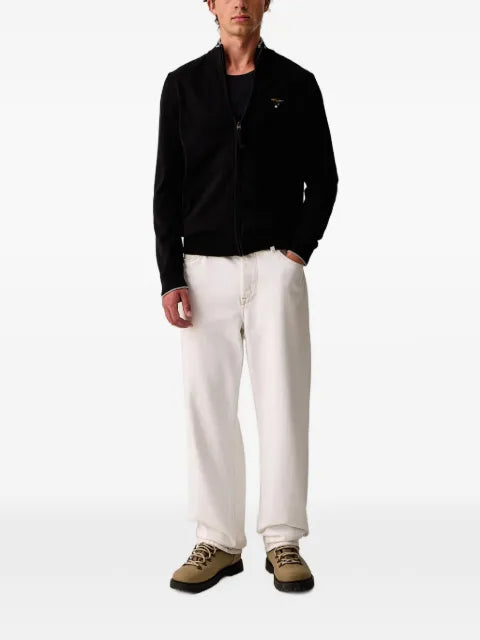 Aeronautica Militare zip-up embroidered cardigan