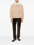Canali shearling-collar leather jacket