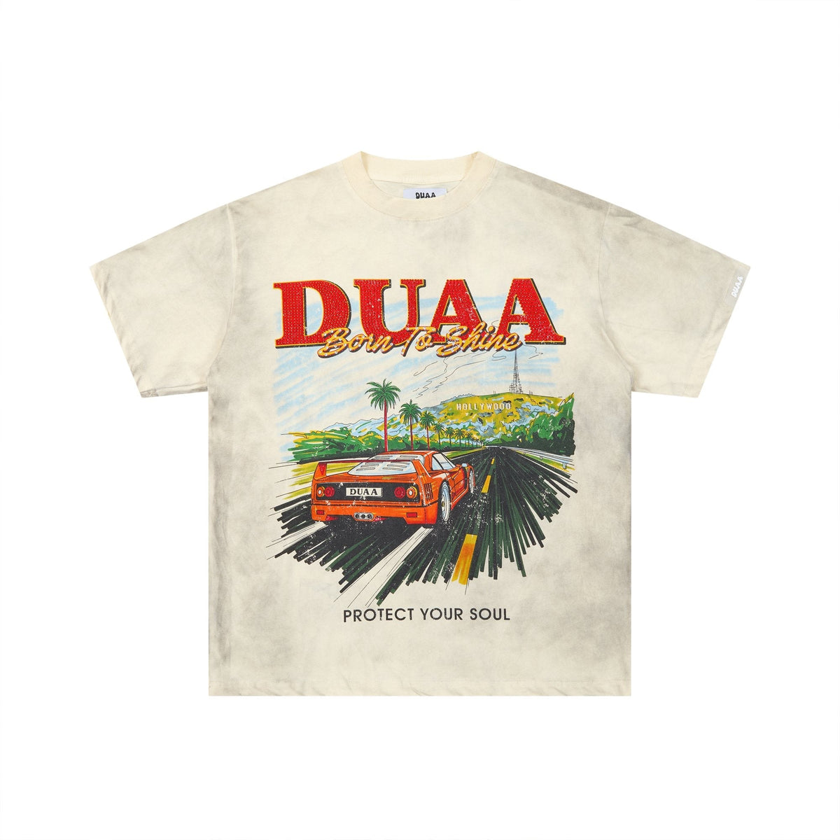 DUAA Hollywood Car Graphic Short-Sleeve T-Shirt