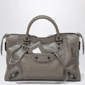 Balenciaga - Le City medium handbag in dark walnut leather