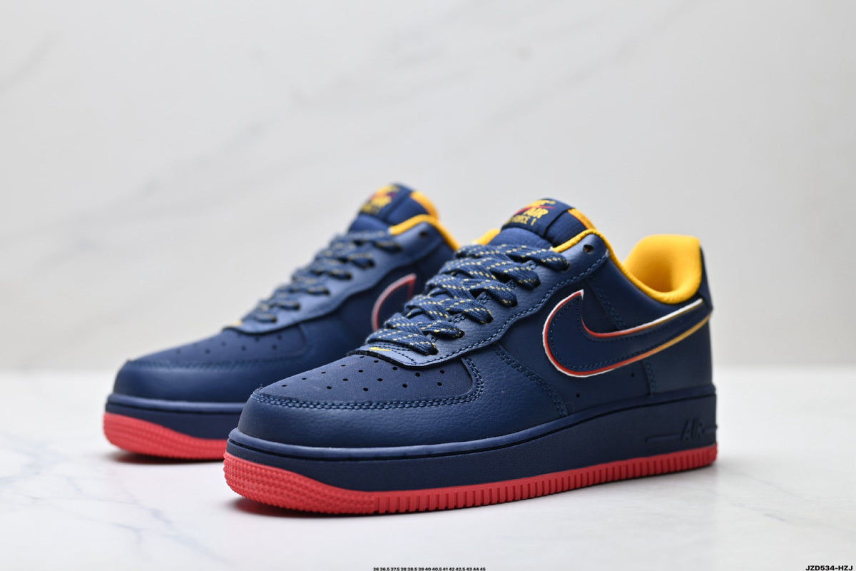 Nike Air Force 1 Low Navy Orange Red Unisex Sneakers Style 21