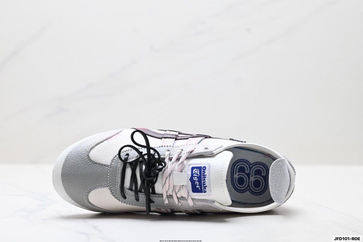 Onitsuka Tiger Retro Low Top White Black Burgundy Unisex Shoes Style 27