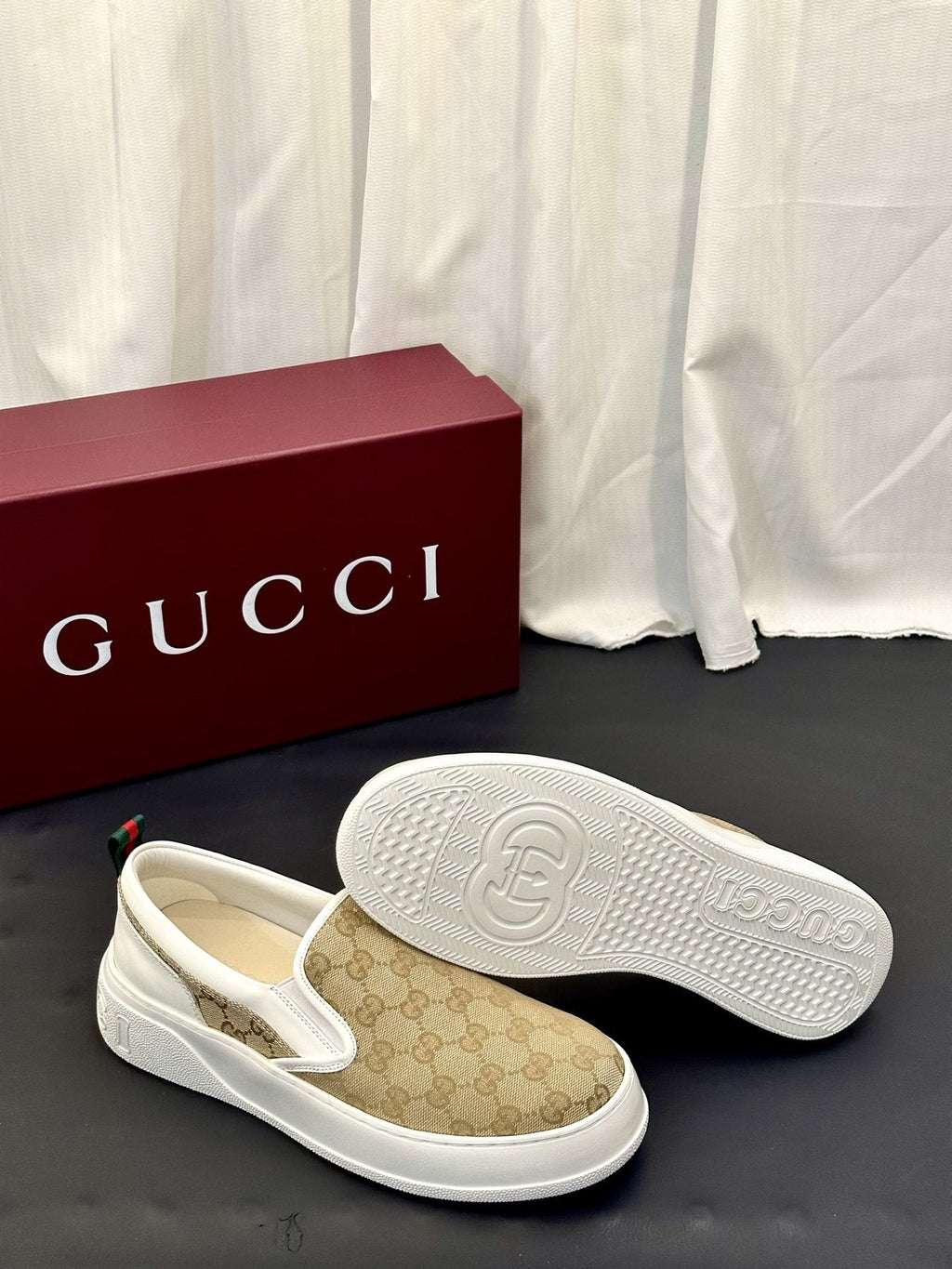 Gucci Patterned Slip-On Shoes