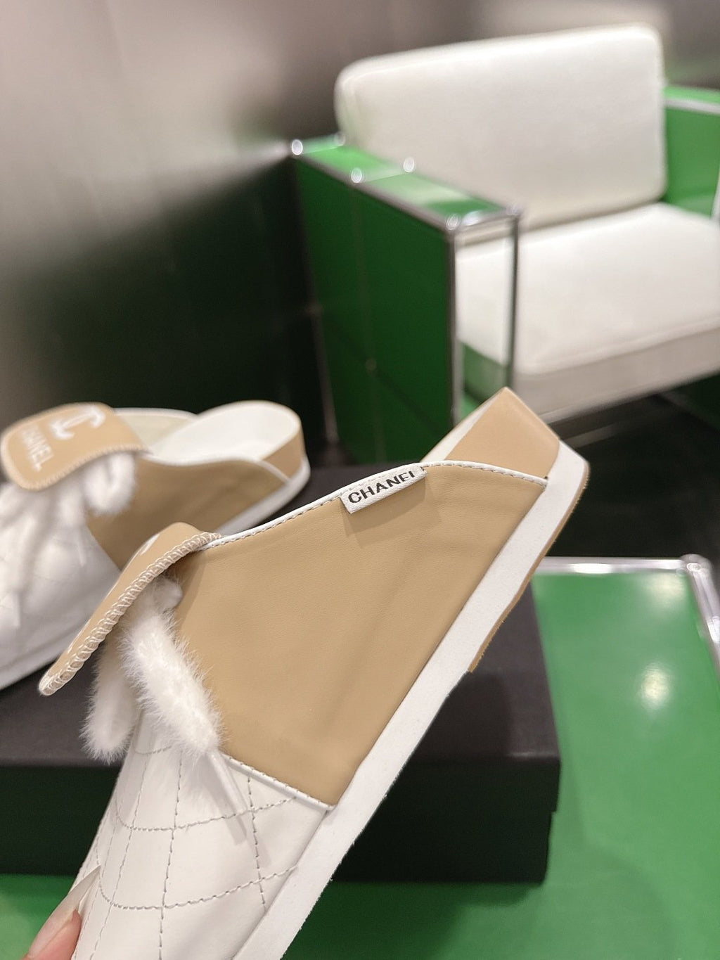 Chanel Quilted Closed-Toe Slip-On Shoes