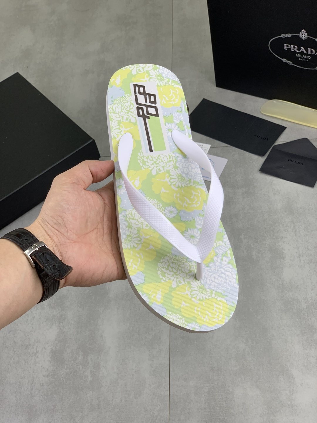 Prada Floral Thong Flip-Flops