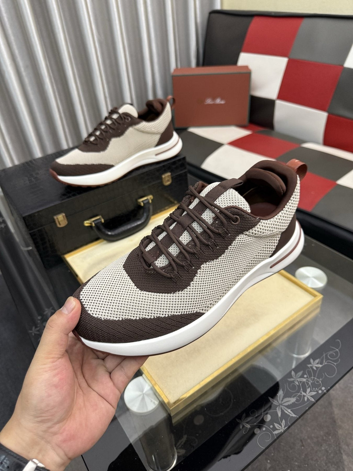 Two-Tone Low-Top Sneakers