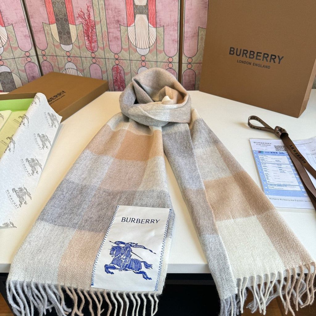 Burberry Plaid Fringe Scarf